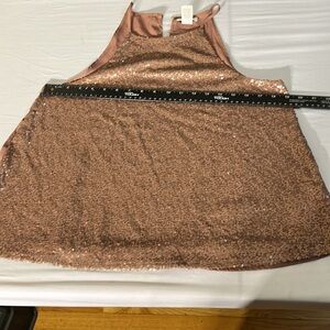Clover & Scout  size large tan sequin top / camisole sleeveless key hole back